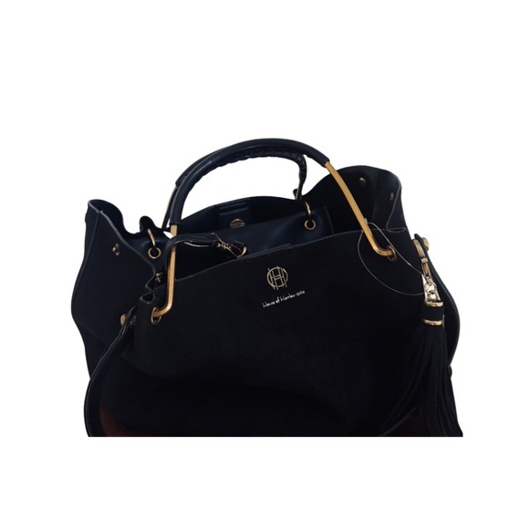 House of Harlow 1960 Handbags - House of Harlow 1960 Black Bucket Tote Bag with Gold Hardware - NWT